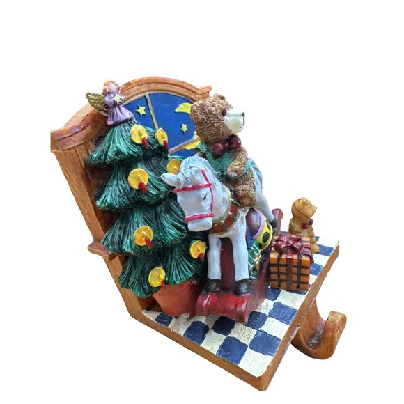 Christmas Stocking Holder Teddy Bear Rocking Horse Holiday Decoration - Picture 3 of 6